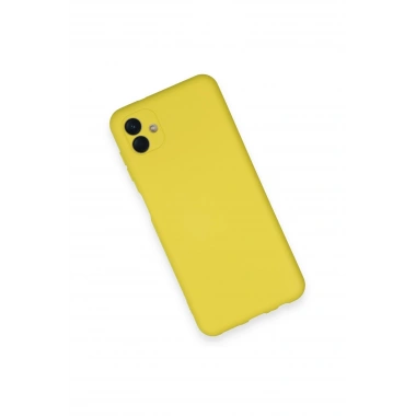 Mey İthalat®  Samsung Galaxy A04 Kılıf Nano içi Kadife Silikon - Sarı