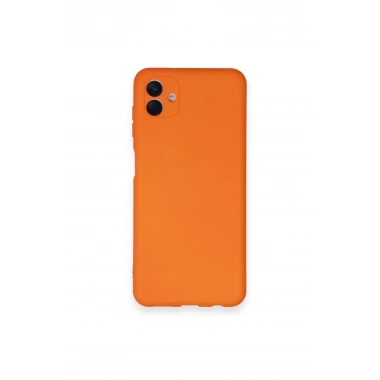 Mey İthalat®  Samsung Galaxy A04 Kılıf Nano içi Kadife Silikon - Turuncu