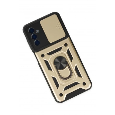 Mey İthalat®  Samsung Galaxy A04S Kılıf Pars Lens Yüzüklü Silikon - Gold