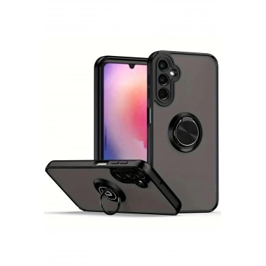 Mey İthalat®  Samsung Galaxy A05S Kılıf Montreal Yüzüklü Silikon Kapak - Siyah