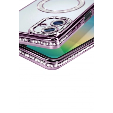 Mey İthalat®  Samsung Galaxy A06 Joke Simli Magneticsafe Kılıf - Derin Mor