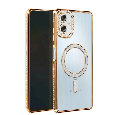 Mey İthalat®  Samsung Galaxy A06 Joke Simli Magneticsafe Kılıf - Gold