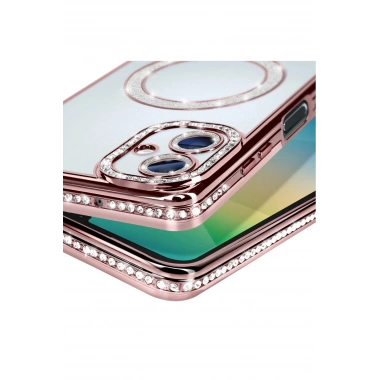 Mey İthalat®  Samsung Galaxy A06 Joke Simli Magneticsafe Kılıf - Pembe