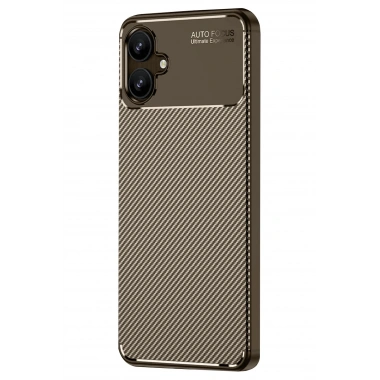 Mey İthalat®  Samsung Galaxy A06 Kılıf Auto Focus Karbon Kapak - Kahverengi