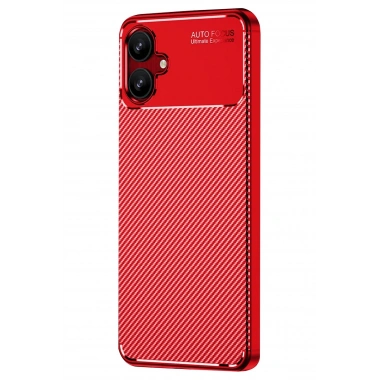 Mey İthalat®  Samsung Galaxy A06 Kılıf Auto Focus Karbon Kapak - Kırmızı