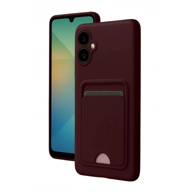 Mey İthalat®  Samsung Galaxy A07 4G Kelvin Kartvizitli Silikon - Bordo