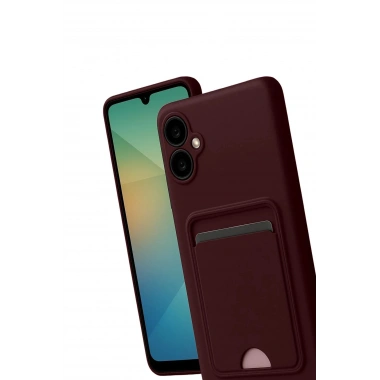 Mey İthalat®  Samsung Galaxy A07 4G Kelvin Kartvizitli Silikon - Bordo