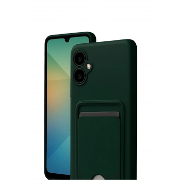 Mey İthalat®  Samsung Galaxy A07 4G Kelvin Kartvizitli Silikon - Koyu Yeşil