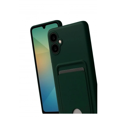 Mey İthalat®  Samsung Galaxy A07 4G Kelvin Kartvizitli Silikon - Koyu Yeşil