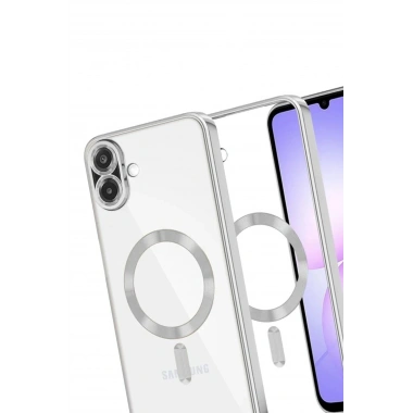 Mey İthalat®  Samsung Galaxy A07 4G Kross Magneticsafe Kapak - Gümüş