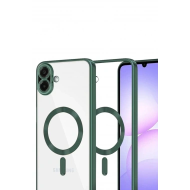 Mey İthalat®  Samsung Galaxy A07 4G Kross Magneticsafe Kapak - Koyu Yeşil