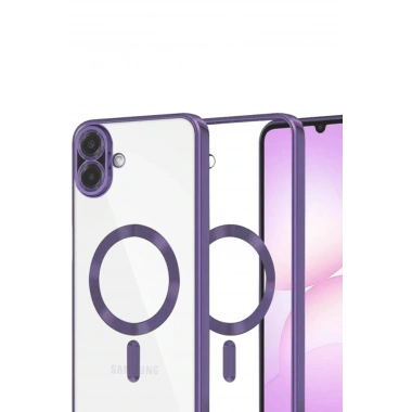 Mey İthalat®  Samsung Galaxy A07 4G Kross Magneticsafe Kapak - Mor