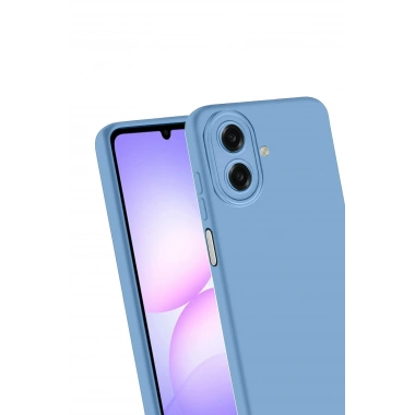 Mey İthalat®  Samsung Galaxy A07 4G Nano içi Kadife Silikon - Mavi
