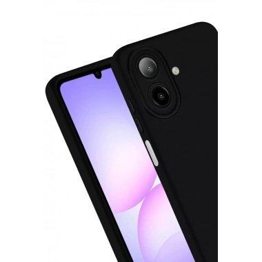 Mey İthalat®  Samsung Galaxy A07 4G Nano içi Kadife Silikon - Siyah