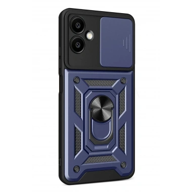 Mey İthalat®  Samsung Galaxy A07 4G Pars Lens Yüzüklü Silikon - Lacivert