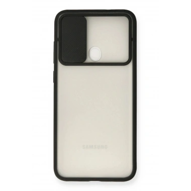 Mey İthalat® Samsung Galaxy A11 Kılıf Palm Buzlu Kamera Sürgülü Silikon - Siyah