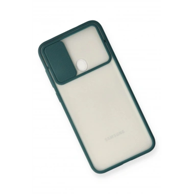 Mey İthalat® Samsung Galaxy A11 Kılıf Palm Buzlu Kamera Sürgülü Silikon - Yeşil