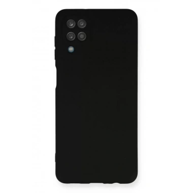 Mey İthalat®  Samsung Galaxy A12 Kılıf Nano içi Kadife Silikon - Siyah