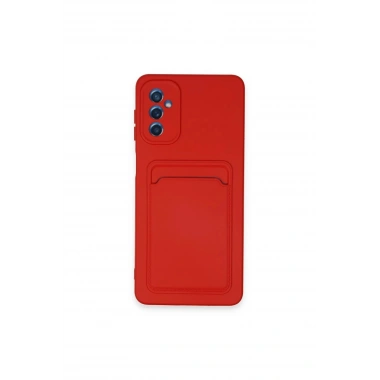 Mey İthalat®  Samsung Galaxy A14 4G Kılıf Kelvin Kartvizitli Silikon - Kırmızı