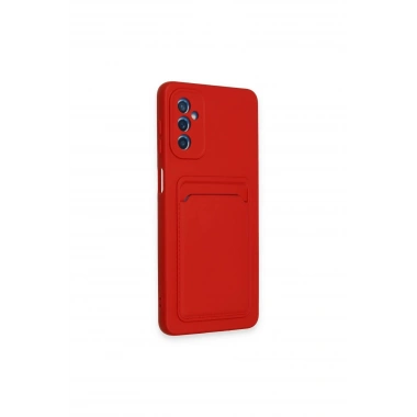 Mey İthalat®  Samsung Galaxy A14 4G Kılıf Kelvin Kartvizitli Silikon - Kırmızı