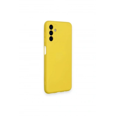 Mey İthalat®  Samsung Galaxy A14 4G Kılıf Nano içi Kadife Silikon - Sarı