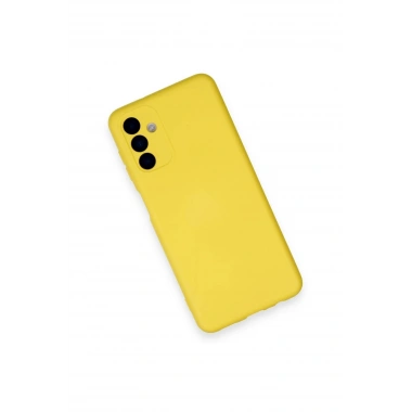 Mey İthalat®  Samsung Galaxy A14 4G Kılıf Nano içi Kadife Silikon - Sarı