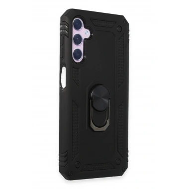 Mey İthalat® Samsung Galaxy A14 4G Kılıf Sofya Yüzüklü Silikon Kapak - Siyah