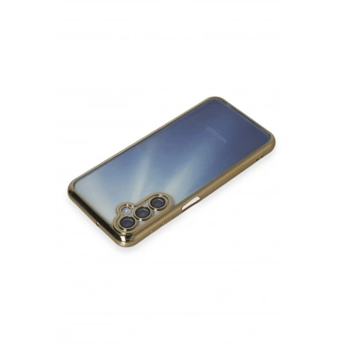 Mey İthalat®  Samsung Galaxy A15 4G Kılıf  Lensli Silikon - Gold