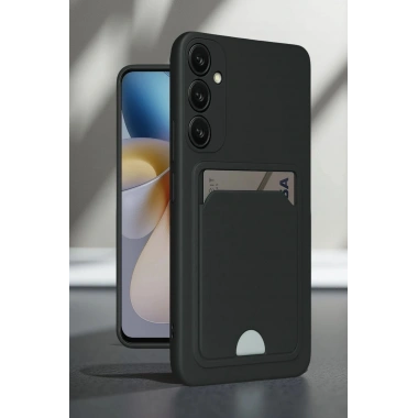 Mey İthalat®  Samsung Galaxy A16 5G Kılıf Kelvin Kartvizitli Silikon - Siyah