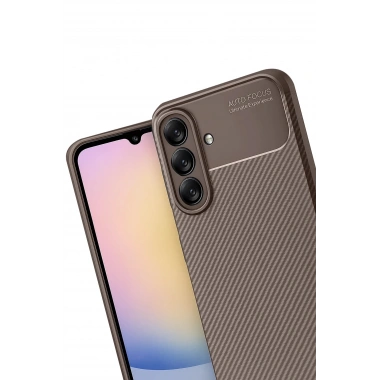 Mey İthalat®  Samsung Galaxy A17 5G Auto Focus Karbon Kapak - Kahverengi