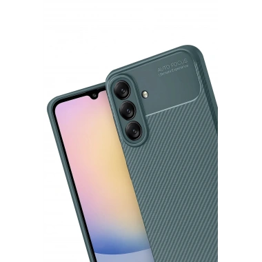 Mey İthalat®  Samsung Galaxy A17 5G Auto Focus Karbon Kapak - Koyu Yeşil