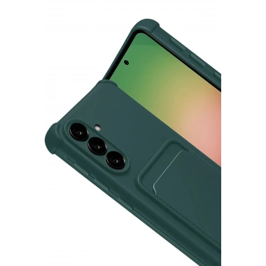 Mey İthalat®  Samsung Galaxy A17 5G Kelvin Kartvizitli Silikon - Koyu Yeşil
