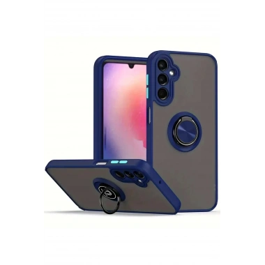 Mey İthalat®  Samsung Galaxy A17 5G Montreal Yüzüklü Silikon Kapak - Lacivert