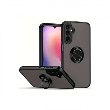 Mey İthalat®  Samsung Galaxy A17 5G Montreal Yüzüklü Silikon Kapak - Siyah
