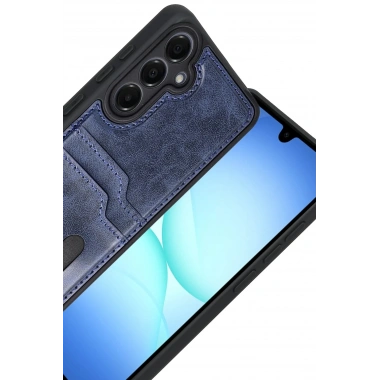 Mey İthalat®  Samsung Galaxy A17 5G Sara Kartvizitli Deri Kılıf - Lacivert