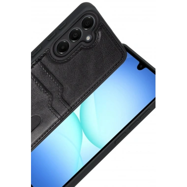 Mey İthalat® Samsung Galaxy A17 5G Sara Kartvizitli Deri Kılıf - Siyah