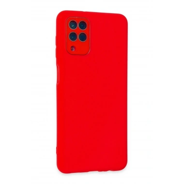 Mey İthalat® Samsung Galaxy A22 Kılıf Lansman Glass Kapak - Kırmızı