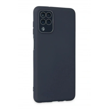 Mey İthalat®  Samsung Galaxy A22 Kılıf Lansman Glass Kapak - Lacivert