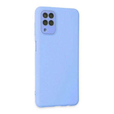 Mey İthalat® Samsung Galaxy A22 Kılıf Lansman Glass Kapak - Mavi