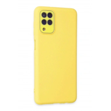 Mey İthalat® Samsung Galaxy A22 Kılıf Lansman Glass Kapak - Sarı