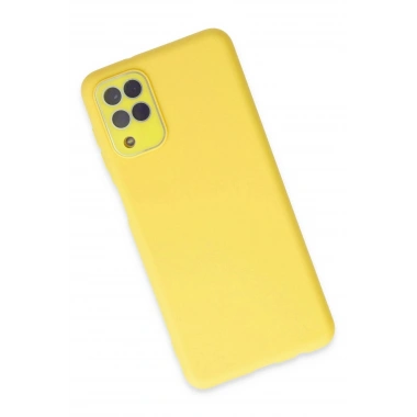 Mey İthalat® Samsung Galaxy A22 Kılıf Lansman Glass Kapak - Sarı