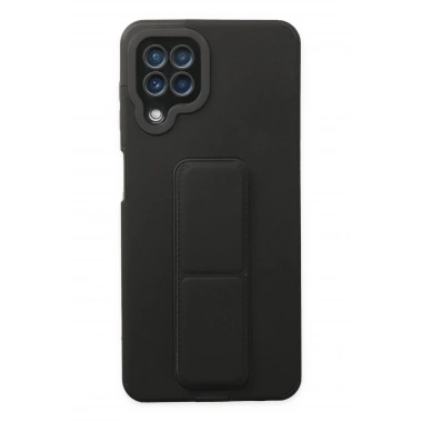 Mey İthalat® Samsung Galaxy A22 Kılıf Mega Standlı Silikon - Siyah