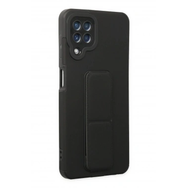 Mey İthalat® Samsung Galaxy A22 Kılıf Mega Standlı Silikon - Siyah