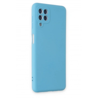 Mey İthalat®  Samsung Galaxy A22 Kılıf Nano içi Kadife Silikon - Mavi