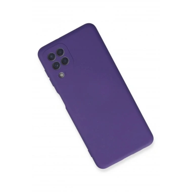 Mey İthalat®  Samsung Galaxy A22 Kılıf Nano içi Kadife Silikon - Mor