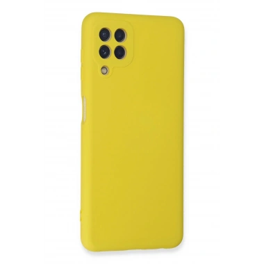 Mey İthalat®  Samsung Galaxy A22 Kılıf Nano içi Kadife Silikon - Sarı