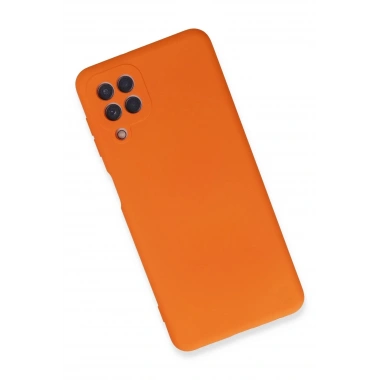 Mey İthalat®  Samsung Galaxy A22 Kılıf Nano içi Kadife Silikon - Turuncu