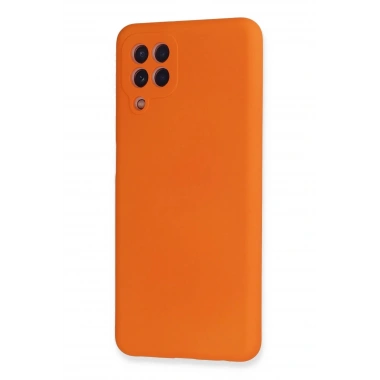 Mey İthalat®  Samsung Galaxy A22 Kılıf Nano içi Kadife Silikon - Turuncu