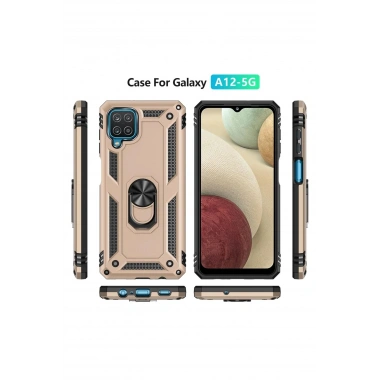 Mey İthalat®  Samsung Galaxy A22 Kılıf Sofya Yüzüklü Silikon Kapak - Gold