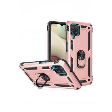 Mey İthalat®  Samsung Galaxy A22 Kılıf Sofya Yüzüklü Silikon Kapak - Rose
